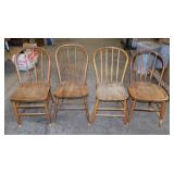 4 vintage bentwood oak dining chairs