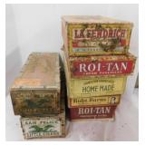7 vintage cigar boxes