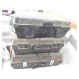 3 plastic empty tool boxes