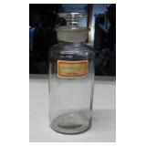 Antique glass apothecary jar w/ ground stopper,