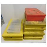 8 plastic Serv-A-Lite & other sorting boxes,