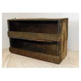 Primitive wooden box shelf, 15.5" x 5.5" x 10"