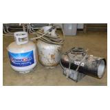2 propane tanks, one w/ torch - Mr. Heater space