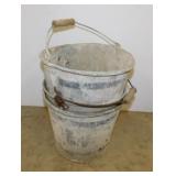 3 metal water buckets