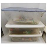3 small totes w/ storage hooks - Brad tacks -