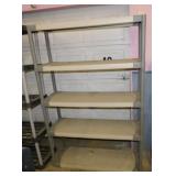 Plastic 5 shelf shelving unit, 48" x 16" x 70"