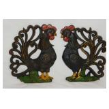 Mid Century cast iron fighting cock rooster wall
