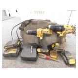 2 DeWalt 20 V lithium cordless drills, batteries
