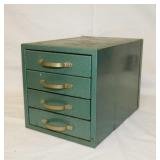 Metal 4 drawer divided parts bin, 6" x 8.5" x 6"