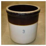 Antique brown band 3 gallon crock