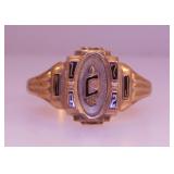1972 Josten 10K yellow gold high school class ring