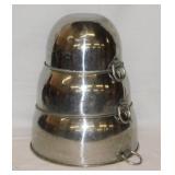 Set of 3 Revere Ware nesting stainless mixing