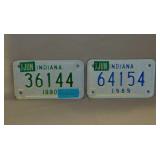 1989 & 1990 embossed metal Indiana motorcycle