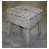 Primitive oak step stool platform, 14" sq. x 16" -