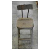 Primitive metal shop stool