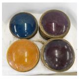 25+ vintage glass traffic light lenses: red, green
