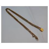 24" gold filled watch chain w/ seed pearl slide