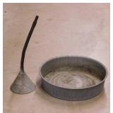 Galvanized funnel & oil drain pan