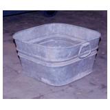 Square galvanized wash tub, 14"