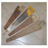 4 vintage hand saws