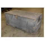 Vintage military wooden foot locker trunk,