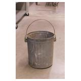 Galvanized trash can, 14" tall