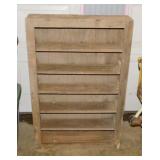 Primitive oak shelving unit, 26" x 6.5" x 38.5"