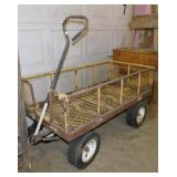 Metal mesh garden utility wagon w/ removable
