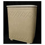 Vintage Redmon Peru Indiana woven wicker hamper,