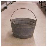Galvanized water bucket, 14" diameter