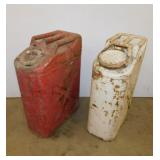 2 metal military 5 gal. Gerry gasoline gas cans