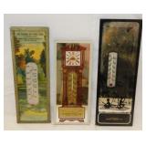 3 vintage Illinois advertising thermometers,