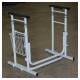 Free standing toilet safety rails w/ magazine rack