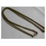 Antique gold filled 26" watch chain w/ seed pearl