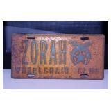 Vintage Zorah Wheelchair Club embossed metal