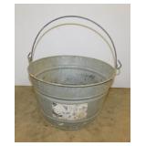 Galvanized bucket, 14" diameter