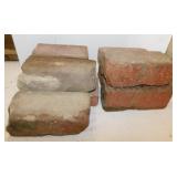 9 antique paving bricks: Danville - Western -