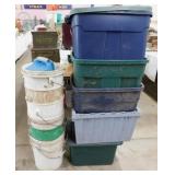 5 storage totes - Six 5 gallon buckets