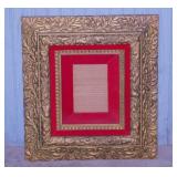 Nice antique gilded carved walnut & red velvet