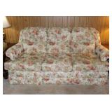 Floral 3 cushion sofa couch, 70' wide,
