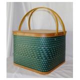 Nice woven pie basket w/ riser, unmarked
