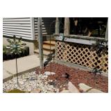 2 metal yard art spinners - Twisted wrought iron