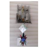 Swirl glass & metal sun catcher hanger -