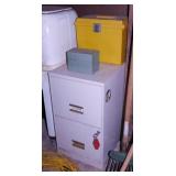 Metal 2 drawer filing cabinet w/ key - File boxes