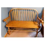 Oak arrow back Deacon's bench, 45' wide