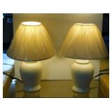 Pair of small table lamps w/ new fabric shades