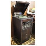 Antique walnut Mastertone phonograph cabinet w/