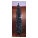 Slender 7.5' lighted Christmas tree on stand