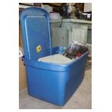 Painting supplies in storage tote w/ lid
