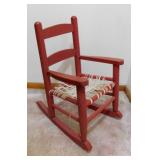 Vintage red wooden child's rocker rocking chair,